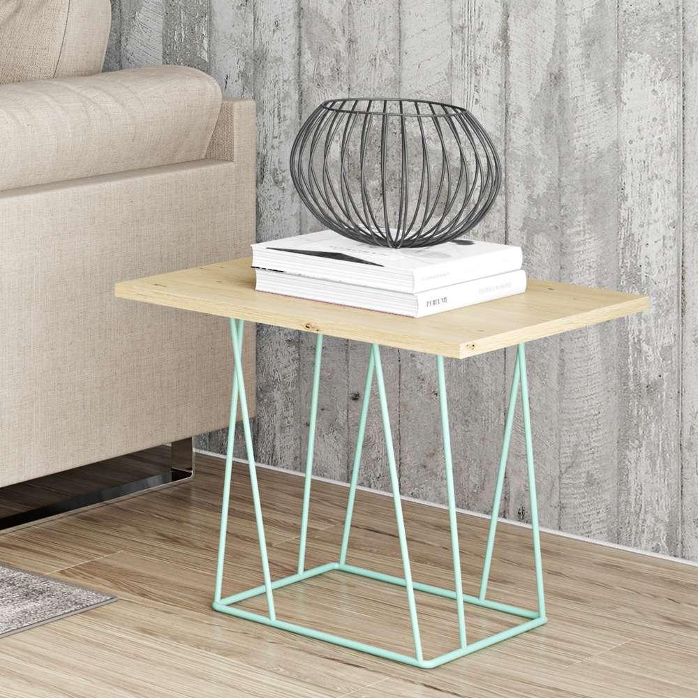 TEMAHOME - Helix 20x20 Side Table  in Oak / Sea Green Lacquered Steel - 9500626814 veiw 5