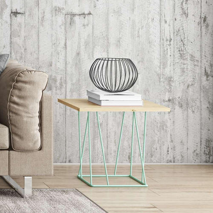 TEMAHOME - Helix 20x20 Side Table  in Oak / Sea Green Lacquered Steel - 9500626814 veiw 7