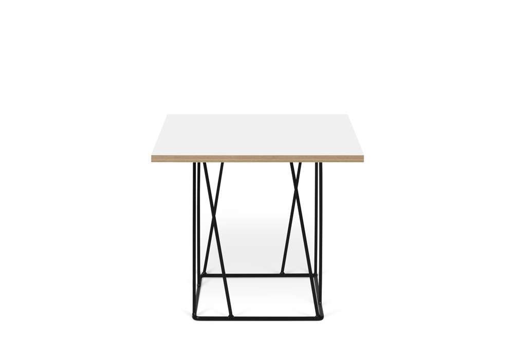 TEMAHOME - Helix 20x20 Side Table  in Pure White & Plywood / Black Lacquered Steel  - 9500626845 veiw 1