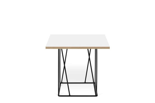 TEMAHOME - Helix 20x20 Side Table  in Pure White & Plywood / Black Lacquered Steel  - 9500626845 veiw 1
