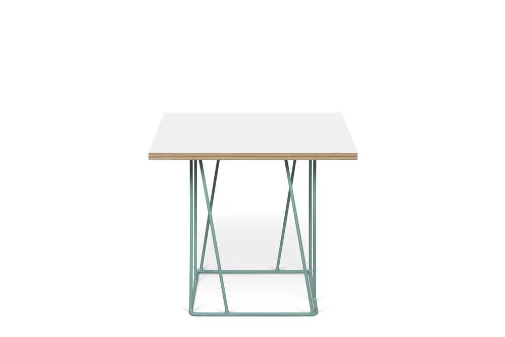TEMAHOME - Helix 20x20 Side Table  in Pure White & Plywood / Sea Green Lacquered Steel  - 9500626821 veiw 1