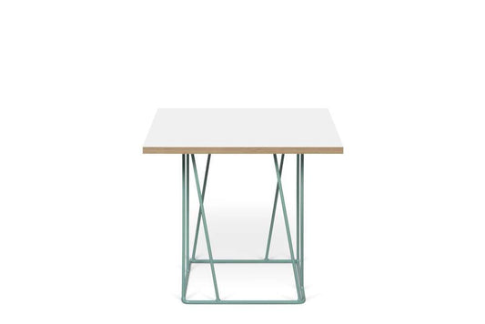 TEMAHOME - Helix 20x20 Side Table  in Pure White & Plywood / Sea Green Lacquered Steel  - 9500626821 veiw 1