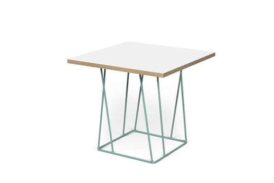 TEMAHOME - Helix 20x20 Side Table  in Pure White & Plywood / Sea Green Lacquered Steel  - 9500626821 veiw 2