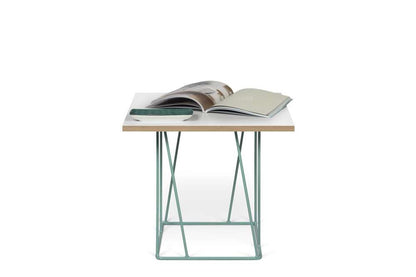 TEMAHOME - Helix 20x20 Side Table  in Pure White & Plywood / Sea Green Lacquered Steel  - 9500626821 veiw 3
