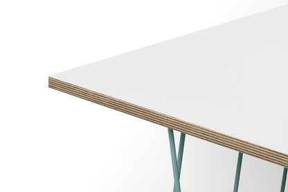 TEMAHOME - Helix 20x20 Side Table  in Pure White & Plywood / Sea Green Lacquered Steel  - 9500626821 veiw 4