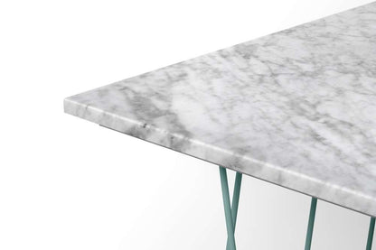 TEMAHOME - Helix 47x30 Marble-Top Coffee Table in White Marble / Sea Green Lacquered Steel - 9500627453 veiw 4
