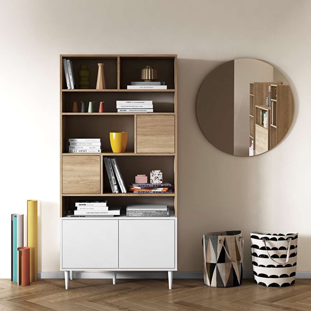 TEMAHOME - Horizon Bookshelf in Natural Oak Color / White - X7150X0303A01 veiw 6