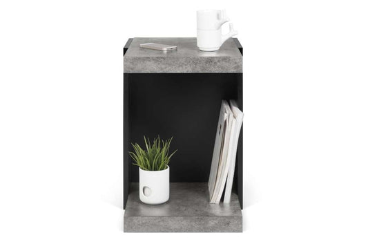 TEMAHOME - Klaus Side Table in Concrete Color / Pure Black - 9000627804 veiw 2