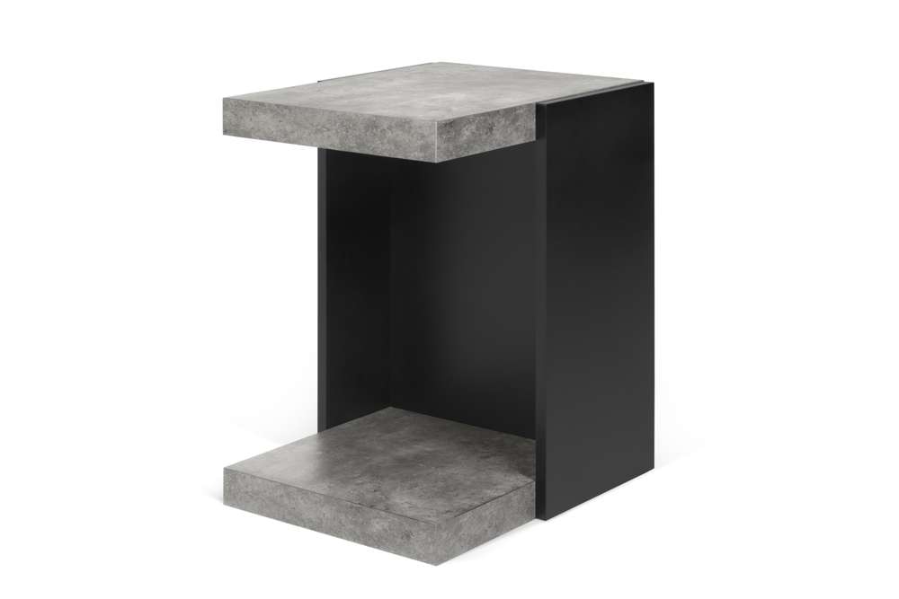 TEMAHOME - Klaus Side Table in Concrete Color / Pure Black - 9000627804 veiw 3