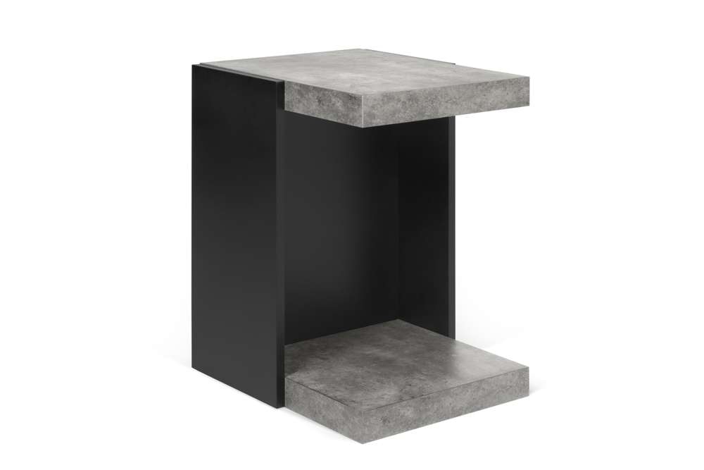 TEMAHOME - Klaus Side Table in Concrete Color / Pure Black - 9000627804 veiw 4