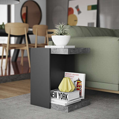 TEMAHOME - Klaus Side Table in Concrete Color / Pure Black - 9000627804 veiw 7