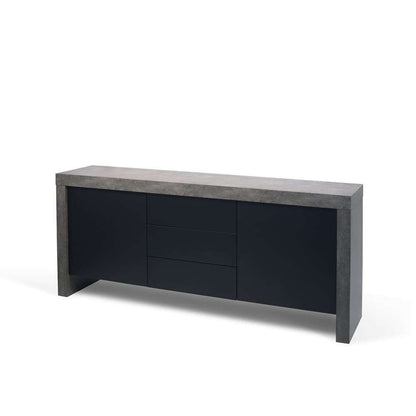 TEMAHOME - Kobe 2 Doors & 3 Drawers Sideboard in Concrete Look / Pure Black - 9500402135 veiw 3