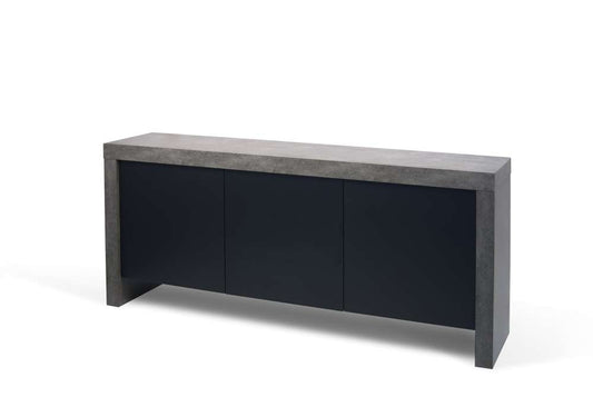 TEMAHOME - Kobe 3 Door Sideboard in Concrete Look / Pure Black - 9500405037 veiw 2