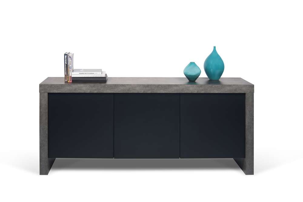 TEMAHOME - Kobe 3 Door Sideboard in Concrete Look / Pure Black - 9500405037 veiw 3