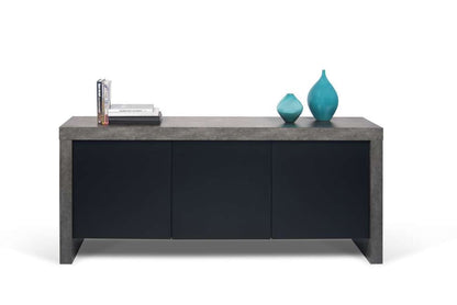TEMAHOME - Kobe 3 Door Sideboard in Concrete Look / Pure Black - 9500405037 veiw 3