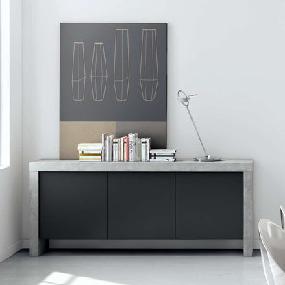 TEMAHOME - Kobe 3 Door Sideboard in Concrete Look / Pure Black - 9500405037 veiw 4