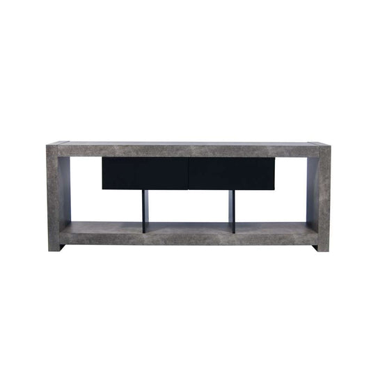 TEMAHOME - Nara Tv Bench in Concrete Look / Pure Black - 9500638787 veiw 2