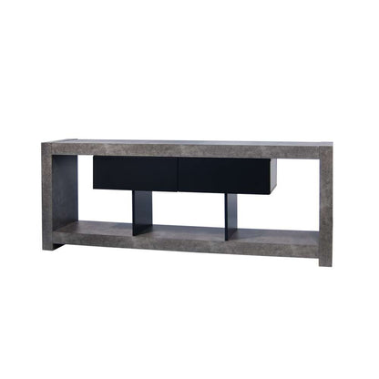 TEMAHOME - Nara Tv Bench in Concrete Look / Pure Black - 9500638787 veiw 3