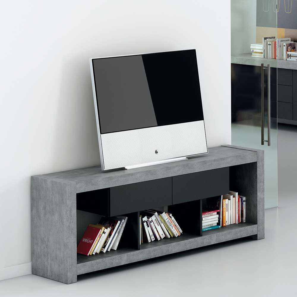 TEMAHOME - Nara Tv Bench in Concrete Look / Pure Black - 9500638787 veiw 5