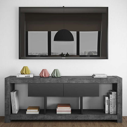 TEMAHOME - Nara Tv Bench in Concrete Look / Pure Black - 9500638787 veiw 7