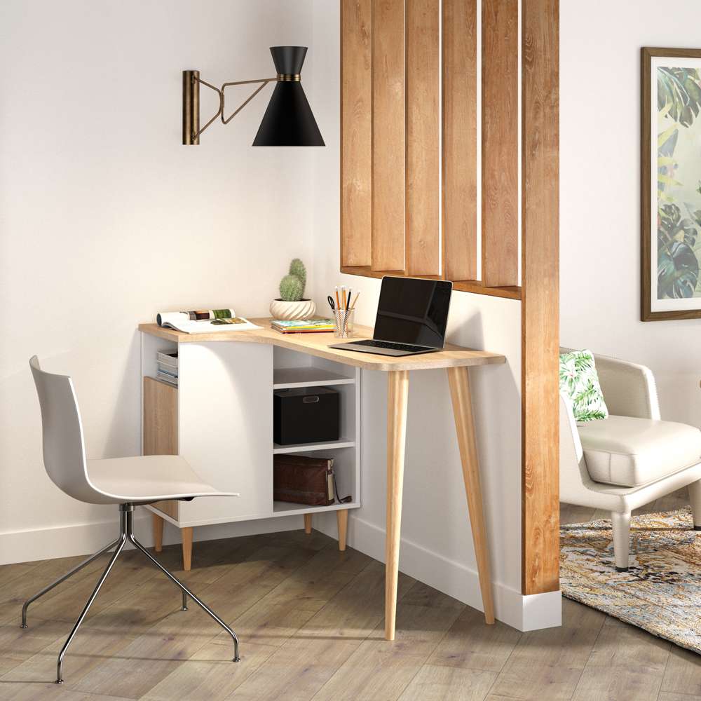 TEMAHOME - Nook Desk in White / Natural Oak Color - X1203X6234X00 veiw 6