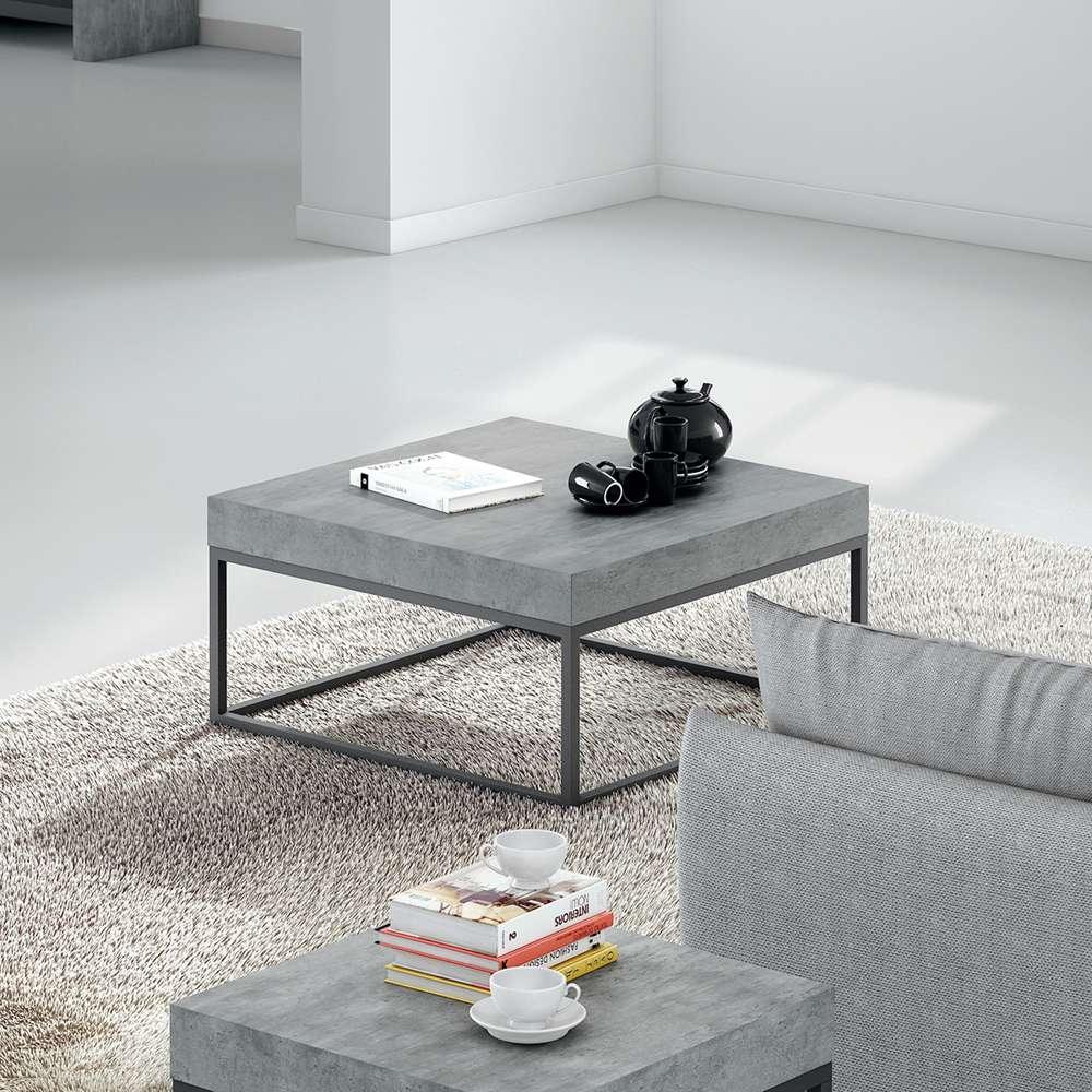 TEMAHOME - Petra 30X30 Coffee Table in Concrete Look Top / Black Legs - 9000629358 veiw 2