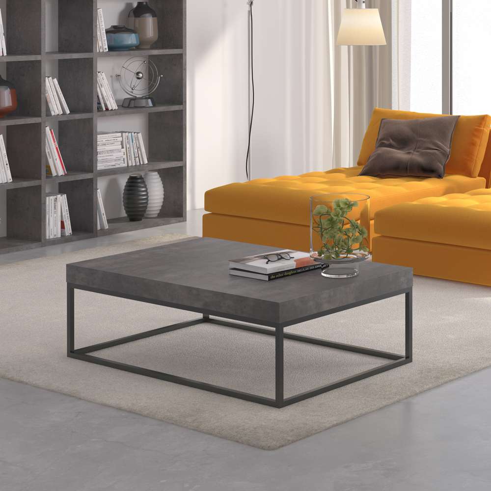 TEMAHOME - Petra 47X30 Coffee Table in Concrete Look Top / Black Legs - 9000629365 veiw 5
