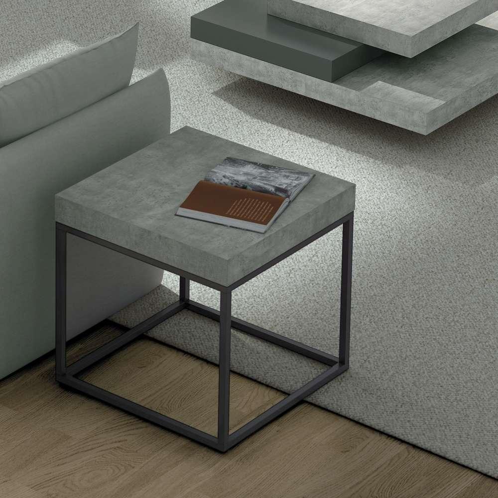 TEMAHOME - Petra End Table in Concrete Look Top / Black Legs - 9000629341 veiw 6