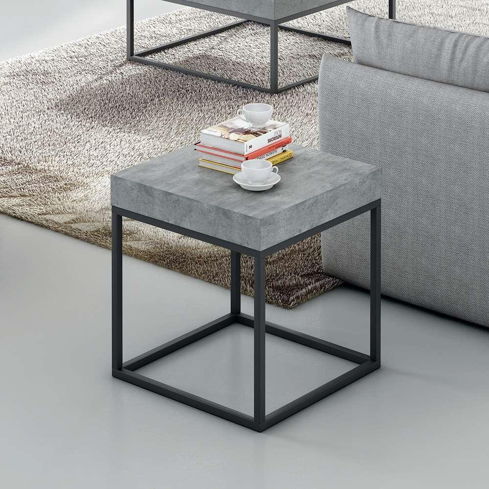 TEMAHOME - Petra End Table in Concrete Look Top / Black Legs - 9000629341 veiw 7