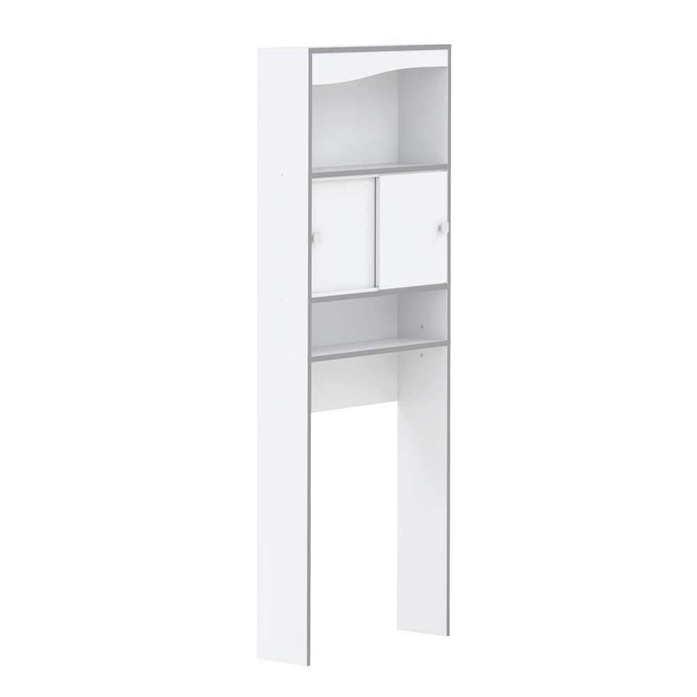 TEMAHOME - Surf Toilet Storage Cabinet in White / Aluminium Grey - E6091A7321M17 veiw 3