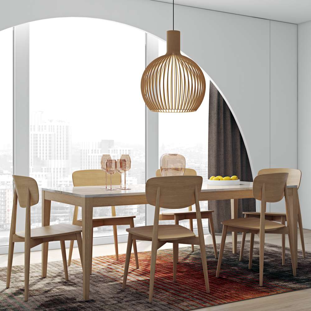 TEMAHOME - Utile Dining Table in White Marble / Oak - 9500628108 veiw 6