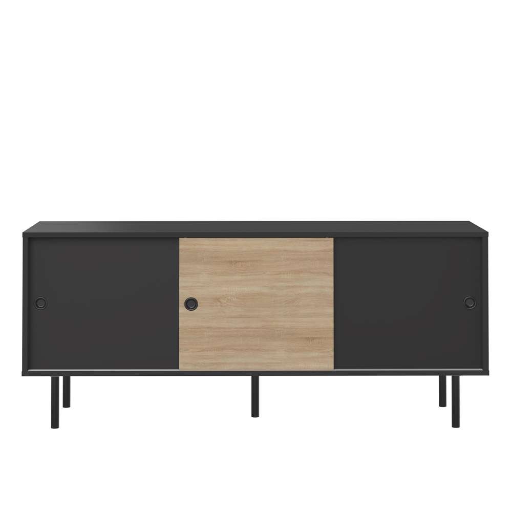 TEMAHOME - Zip Low Sideboard in Black / Natural Oak Color - E4113A7607A87 veiw 1