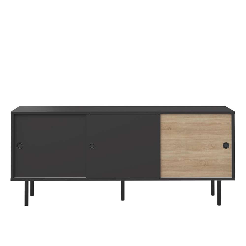 TEMAHOME - Zip Low Sideboard in Black / Natural Oak Color - E4113A7607A87 veiw 3