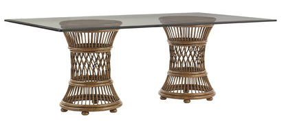 Tommy Bahama Home - Bali Hai Aruba Rectangular Dining Table With 84W x 48D-Inch Glass Top - 593-870-84C veiw 1