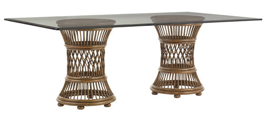 Tommy Bahama Home - Bali Hai Aruba Rectangular Dining Table With 84W x 48D-Inch Glass Top - 593-870-84C veiw 1
