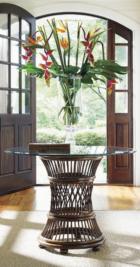 Tommy Bahama Home - Bali Hai Aruba Dining Table With 36 Inch Glass Top, Caribbean Sunset - 593-870-36C veiw 1