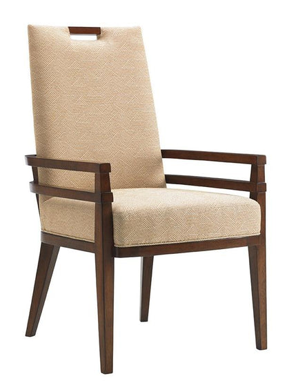 Tommy Bahama Home - Island Fusion Coles Bay Arm Chair in Gold Geometric Fabric - 556-885-01 veiw 1