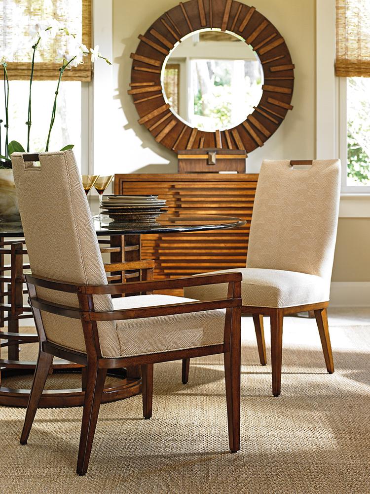 Tommy Bahama Home - Island Fusion Coles Bay Arm Chair in Gold Geometric Fabric - 556-885-01 veiw 3