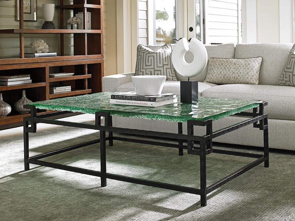 Tommy Bahama Home - Island Fusion Hermes Reef Glass Top Cocktail Table - 556-947C veiw 3