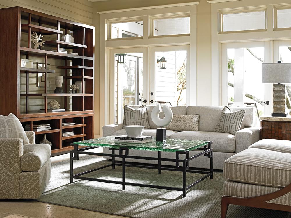 Tommy Bahama Home - Island Fusion Hermes Reef Glass Top Cocktail Table - 556-947C veiw 4