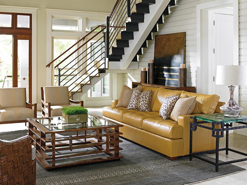 Tommy Bahama Home - Island Fusion Hermes Reef Glass Top End Table - 556-953C veiw 4