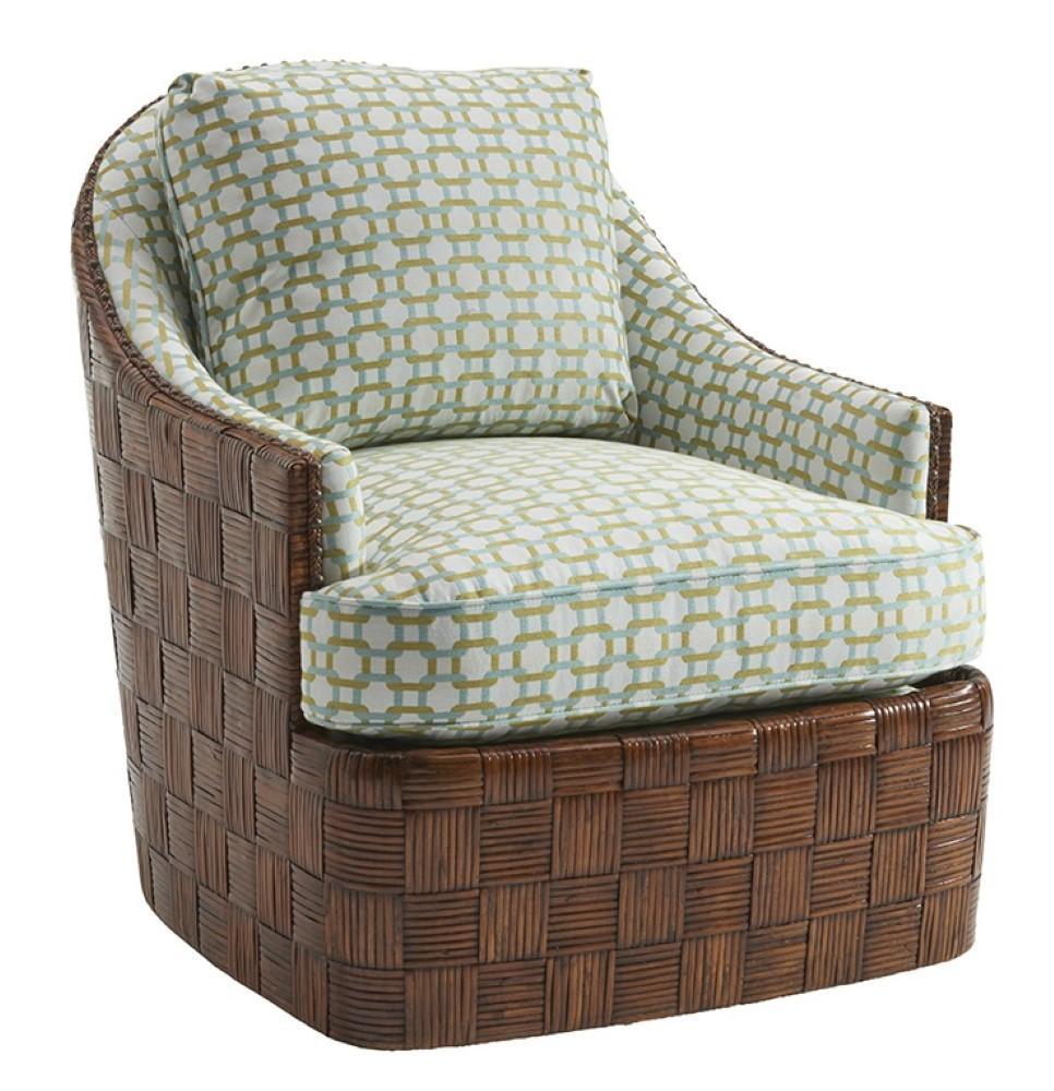 Tommy Bahama Home - Island Fusion Nagano Swivel Chair in Green and White - 1779-11SW-41 veiw 1