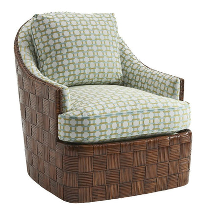 Tommy Bahama Home - Island Fusion Nagano Swivel Chair in Green and White - 1779-11SW-41 veiw 1