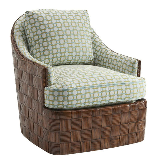 Tommy Bahama Home - Island Fusion Nagano Swivel Chair in Green and White - 1779-11SW-41 veiw 1