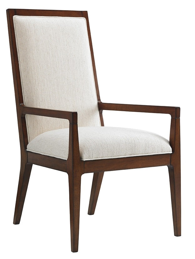 Tommy Bahama Home - Island Fusion Natori Slat Back Arm Chair in Off White Fabric - 556-881-02 veiw 1