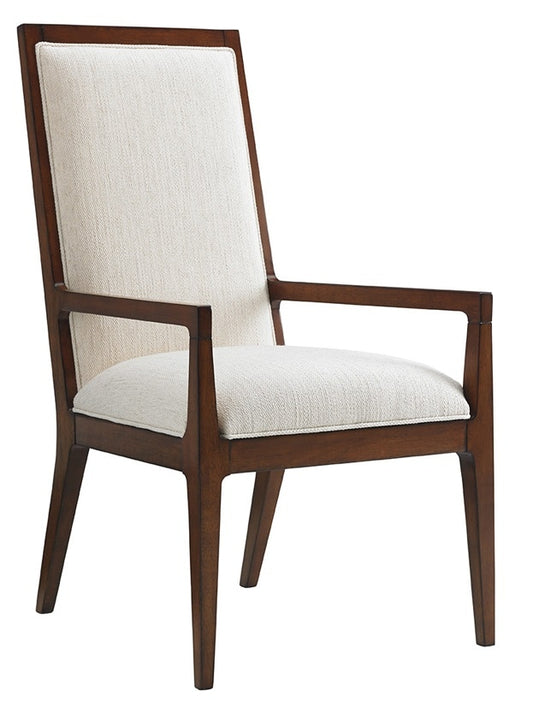 Tommy Bahama Home - Island Fusion Natori Slat Back Arm Chair in Off White Fabric - 556-881-02 veiw 1