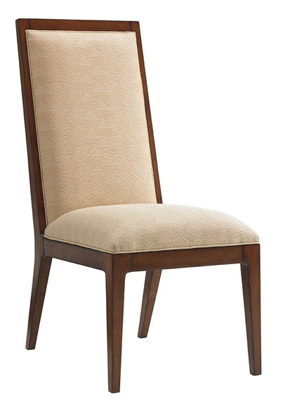 Tommy Bahama Home - Island Fusion Natori Slat Back Side Chair in Gold Geometric Fabric - 556-880-01 veiw 1