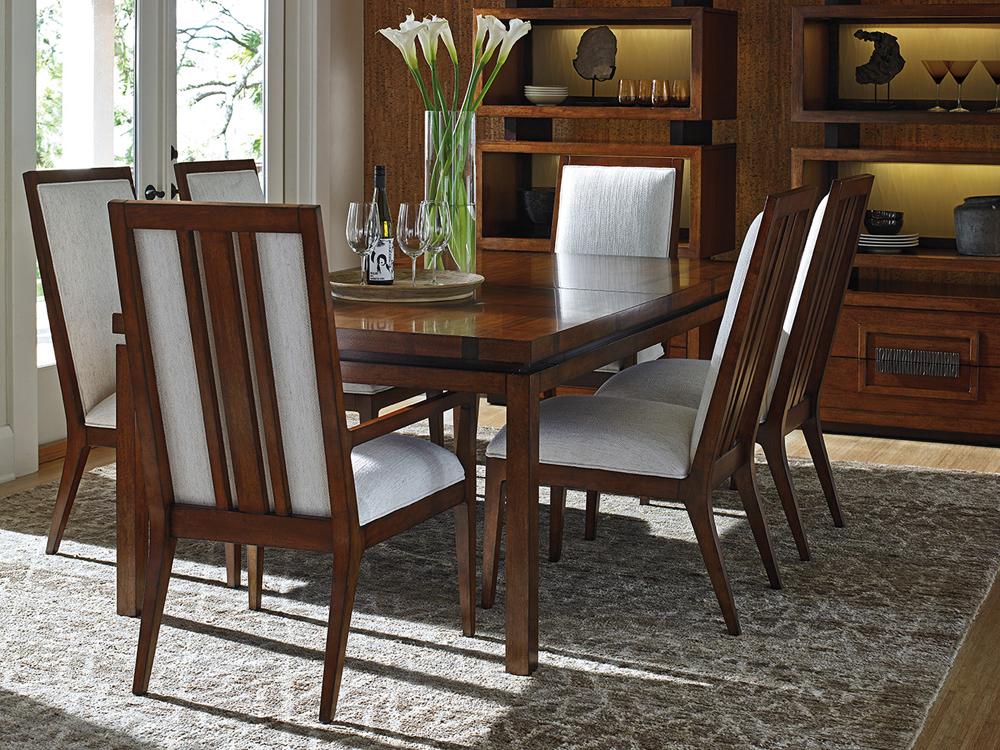 Tommy Bahama Home - Island Fusion Natori Slat Back Side Chair in Off White Fabric - 556-880-02 veiw 3