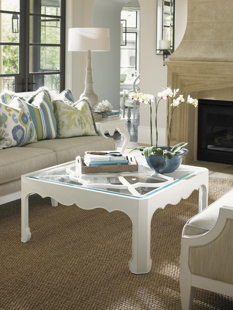 Tommy Bahama Home - Ivory Key Cassava Cocktail Table With Glass Insert - 543-947 veiw 3