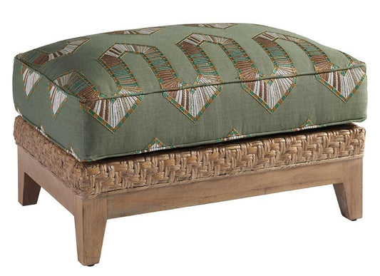 Tommy Bahama Home - Los Altos Danville Ottoman in Green and Brown - 1930-44-40 veiw 1